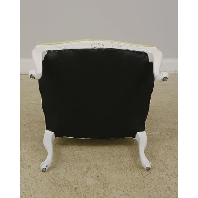 Stunning Pair Decorator Upholstered Modern French Armchairs For Sale - Image 12 of 13