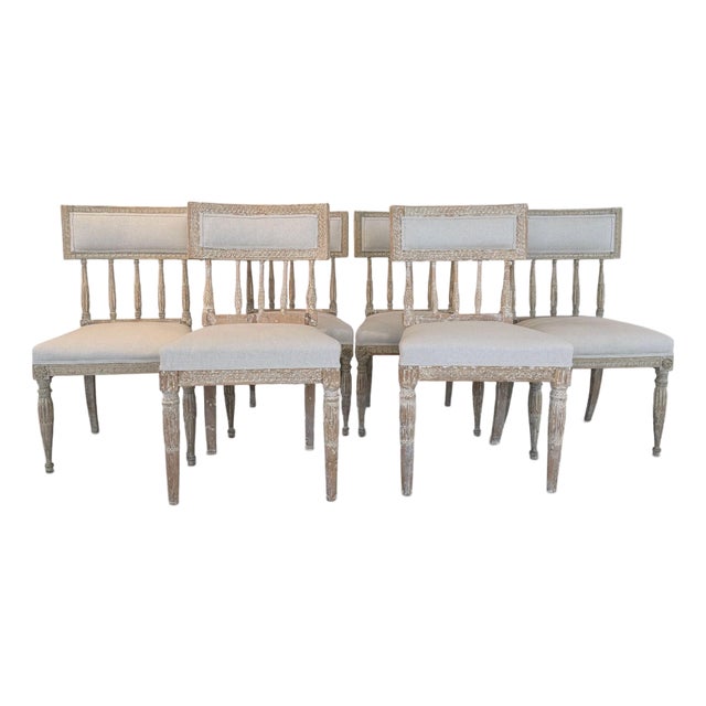 18th Century Swedish Gustavian Set of 6 Chairs For Sale