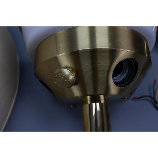 Large Brass and Fabric Lampshade Five-Light Adjustable Height Pendant Lamp, 1980s For Sale - Image 17 of 18