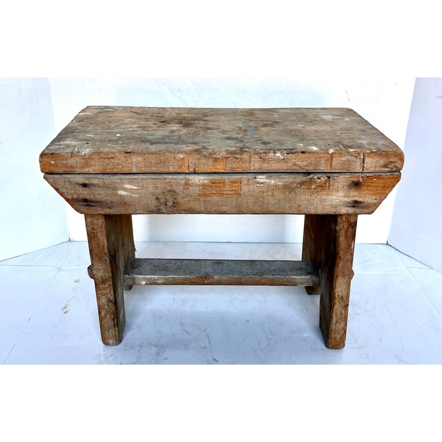 Brown Antique French Hand Crafted Milking Stool For Sale - Image 8 of 12