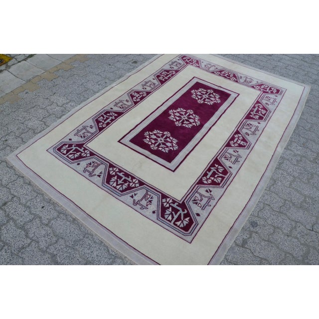 Turkish handmade handwoven vintage anatolian OUSHAK rug. We collect old Vintage rugs from Anatolia, which is the east part...