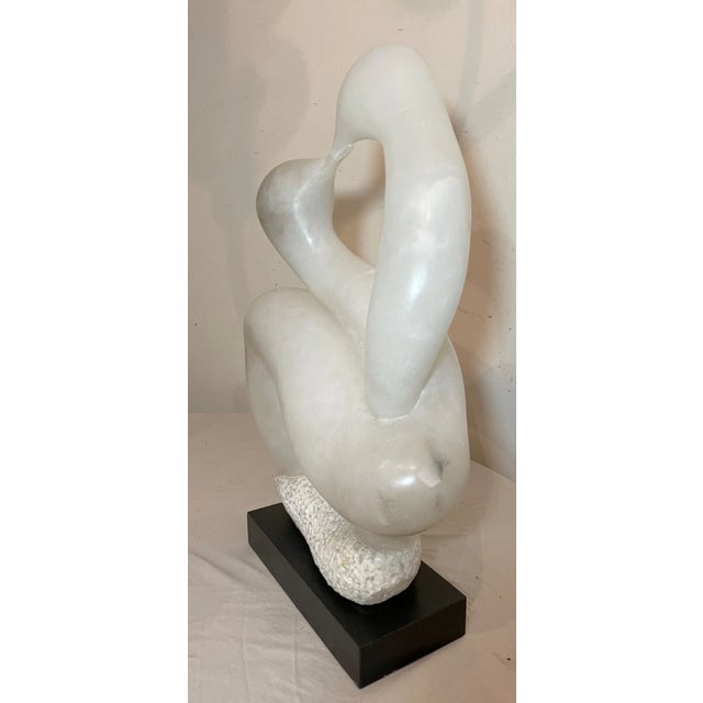 White Large Modernist Vintage Carved White Marble Stone Abstract Sculpture Statue For Sale - Image 8 of 16