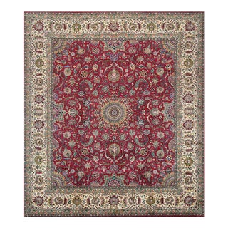 1960s Old Persian Tabriz Area Rug 9’7″ X 11’0″ For Sale