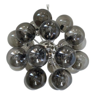 21st Century Nova Polished Nickel Smoky Murano Sputnik Chandelier by Fabio LTD For Sale