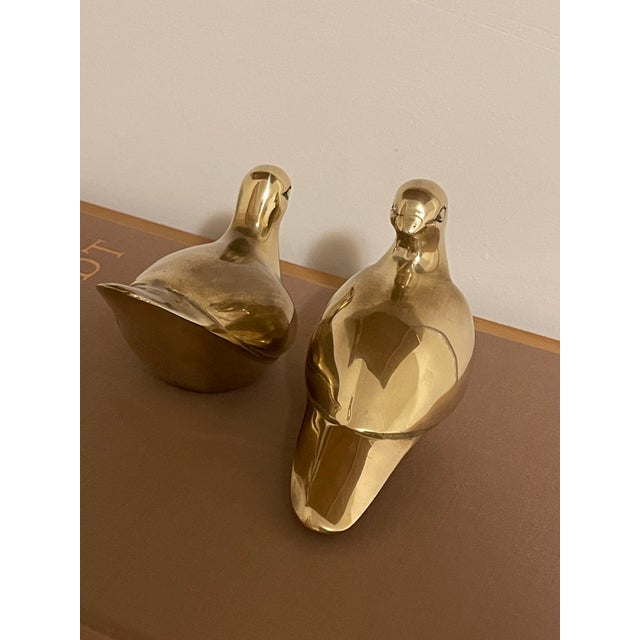 Mid-Century Modern Mid-Century Modern Brass Doves For Sale - Image 3 of 12