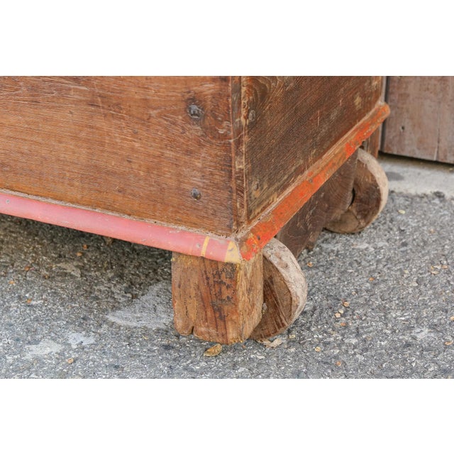 Tribal Antique Indian Teak Wedding Trunk For Sale - Image 3 of 11