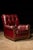 Hancock & Moore Vintage Tufted Leather Chesterfield Armchair and Ottoman Set in Burgundy For Sale - Image 4 of 12