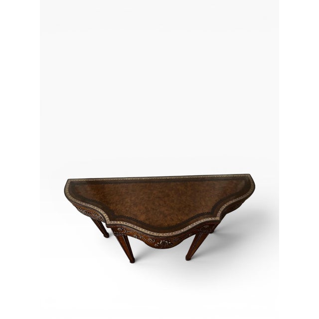 2000 - 2009 Maitland-Smith Tooled Leather Console Table For Sale - Image 5 of 11