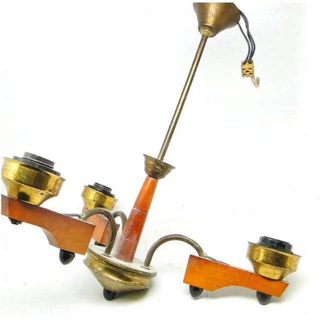 Mid-Century Chandelier, Poland, 1970s For Sale - Image 4 of 6