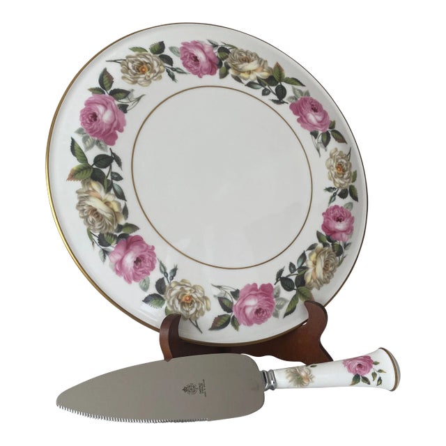 Royal Worcester Royal Garden Elgar Cake/Gateau Plate & Server- 2 Pieces Vintage Excellent Mint Condition For Sale