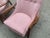 Wood Mid-Century Modern Style Lounge Chairs - Solid Walnut Frames with Pink Boucle For Sale - Image 7 of 13
