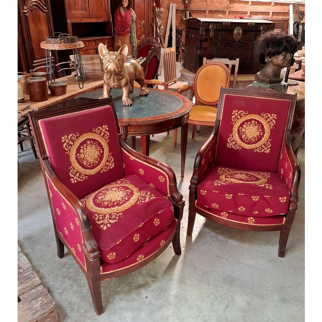 Wood Empire Mahogany Chairs, Set of 2 For Sale - Image 7 of 8