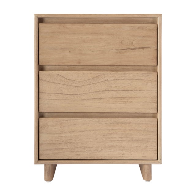 2020s Halmstad 22 in. W Wood Panel 3 Drawer Narrow Nightstand, Blonde Oak For Sale - Image 5 of 9