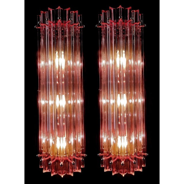 Mid-Century Italian Pink Murano Glass Wall Sconces, 1990s, Set of 4 For Sale - Image 12 of 17