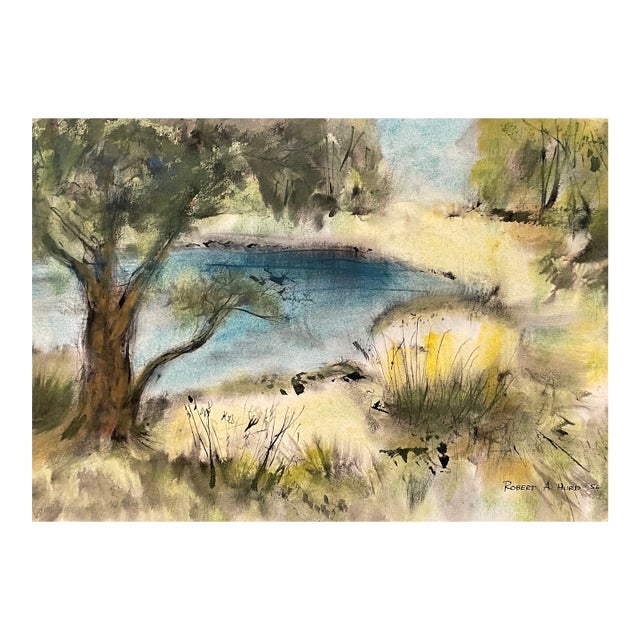 1956 Robert Hurd Landscape Watercolor For Sale