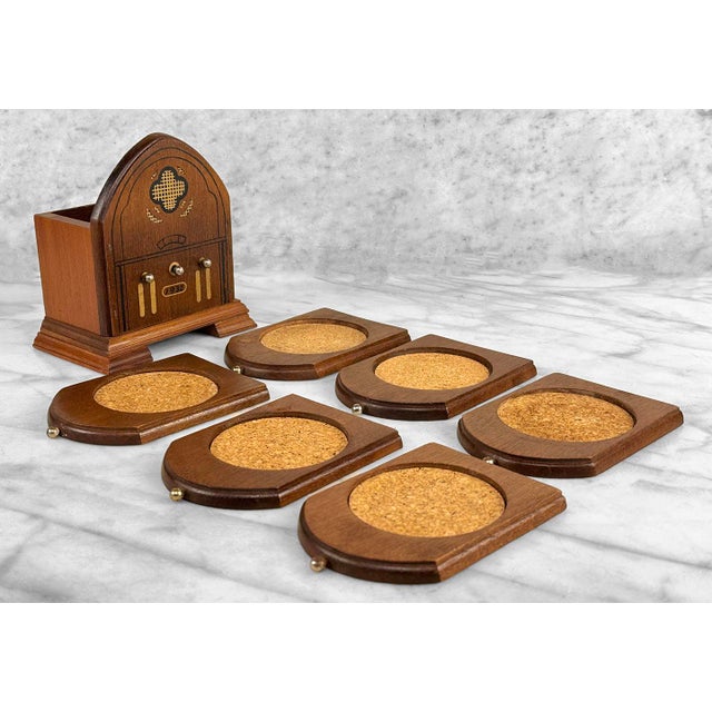 Vintage Traditional Dome Radio Barware Drink Coasters - Set of 7 For Sale - Image 6 of 9