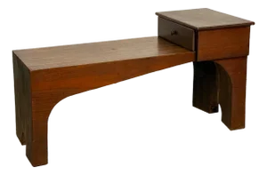 Vintage Farmhouse Butcher Block Elongated Side Table