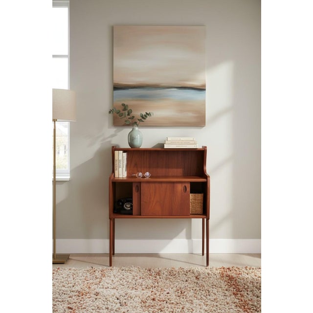Wood Danish Teak Cabinet with Sliding Doors, 1960s For Sale - Image 7 of 11