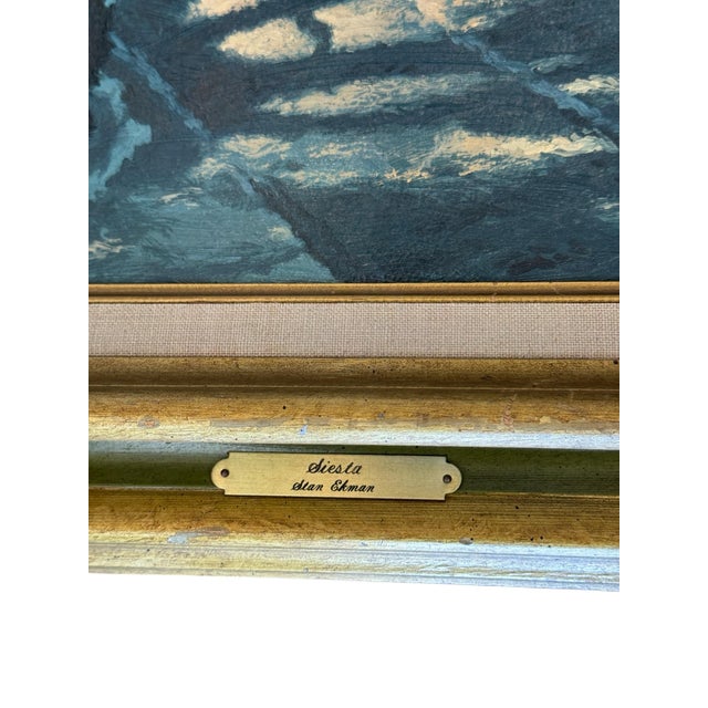 Late 20th Century Original Oil Painting, ‘Siesta’ by Stan Eckman (American, 1913-1998) For Sale In Phoenix - Image 6 of 11