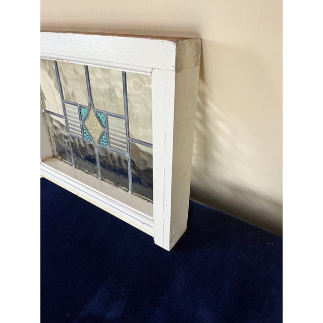 Glass Antique Stained Glass Window For Sale - Image 7 of 7