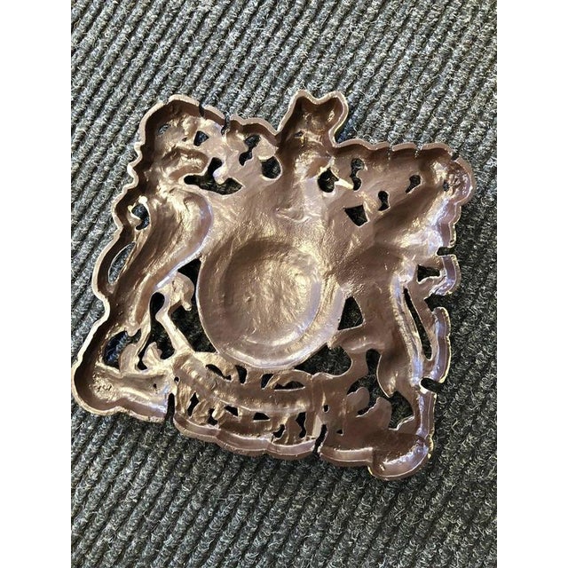 British Royal Coat of Arms Cast Metal Wall Plaque For Sale - Image 9 of 18
