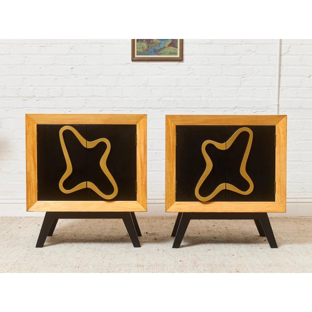 Mid-Century Modern Mid 20th Century Brown Saltman Paul Lazo Nightstands, Pair, Attributed For Sale - Image 3 of 12
