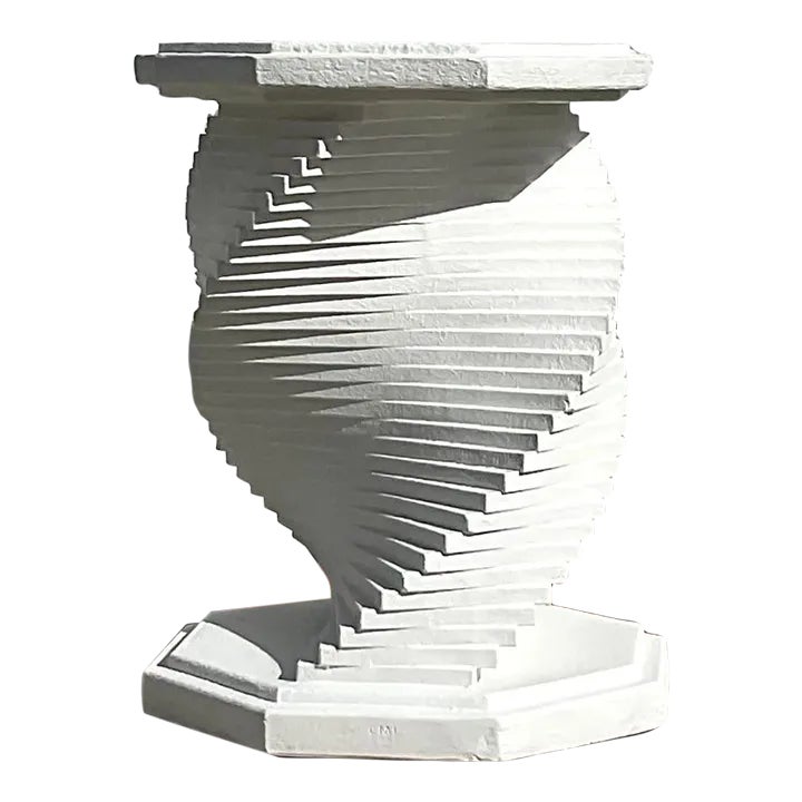 Vintage Boho Twisted Plaster Table Pedestal | Chairish