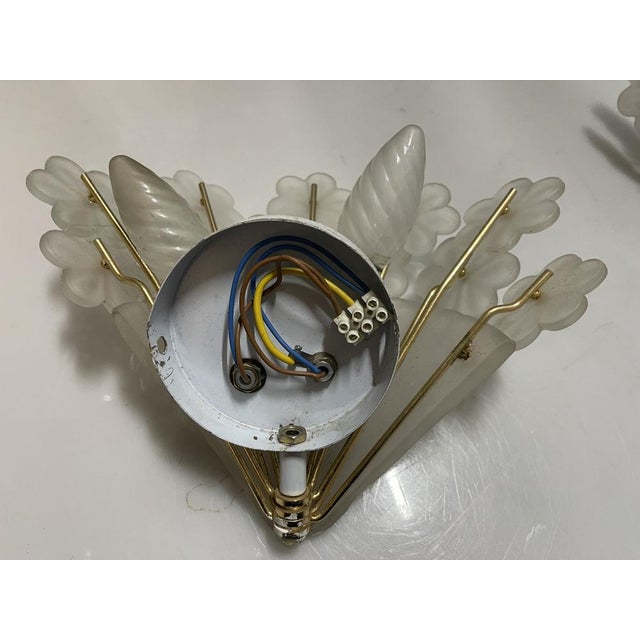 Murano Glass Flower Wall Sconces, Italy, 1960s, Set of 2 For Sale - Image 6 of 9