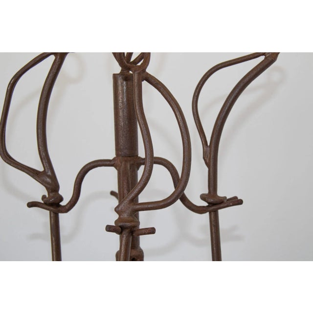 Mid 20th Century Mid-Century Sculptural Iron Forged Oversized Fire Place Tools - 4 Pieces For Sale - Image 5 of 13