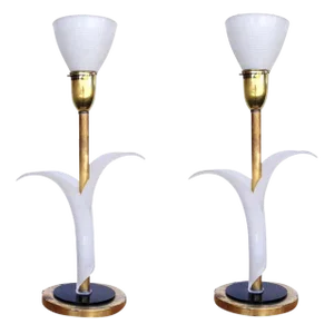 Sculptural Acrylic Table Lamps by Rembrandt - a Pair