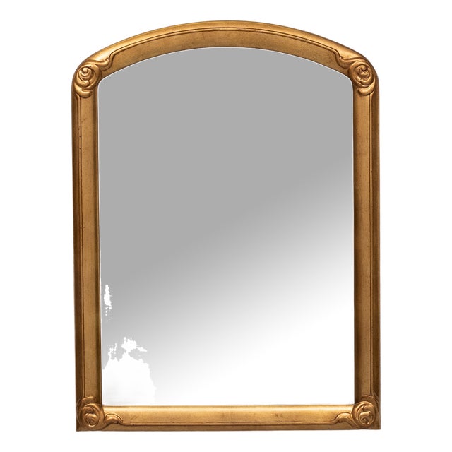 Art Deco Style Gold Wall Mirror from Deknudt, Belgium, 1970s For Sale