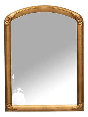 Art Deco Style Gold Wall Mirror from Deknudt, Belgium, 1970s