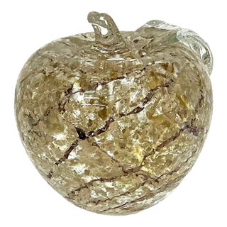 Murano Glass Apple Paperweight For Sale