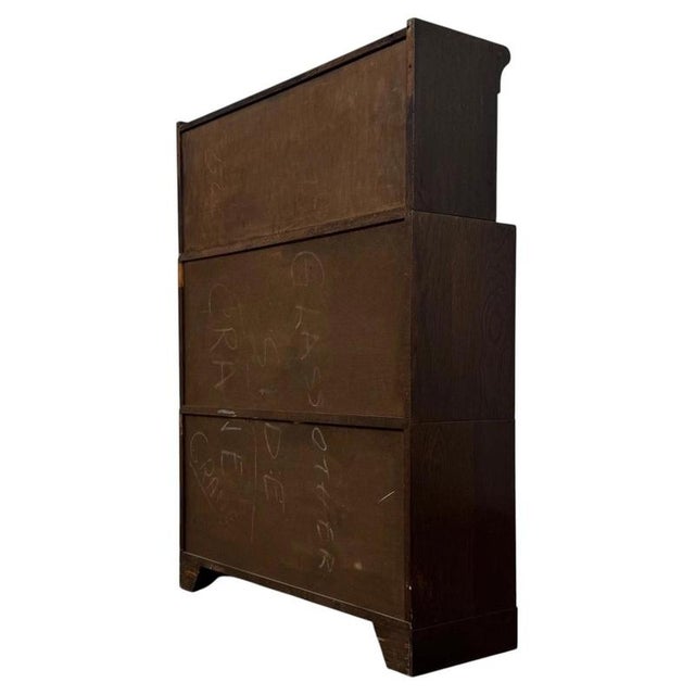 Wood Antique English Oak Glazed Display Cabinet, 1900s For Sale - Image 7 of 12