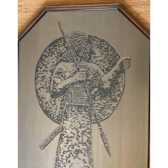 Folk Art Vintage Achaemenid (Hakhamaneshi) Ancient Soldier Charcoal Drawing by Askew For Sale - Image 3 of 11