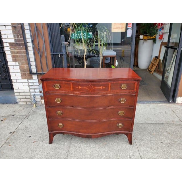 Ruby Red Vintage Federal Dresser For Sale - Image 8 of 12