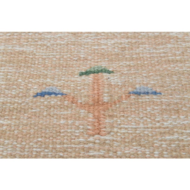 1970s Vintage Turkish Oushak Handmade Wool Cotton Orange Area Rug For Sale - Image 4 of 12