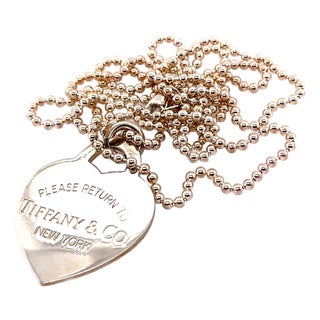 Tiffany & Co. Sterling Silver Heart Tag Necklace 29.8g For Sale