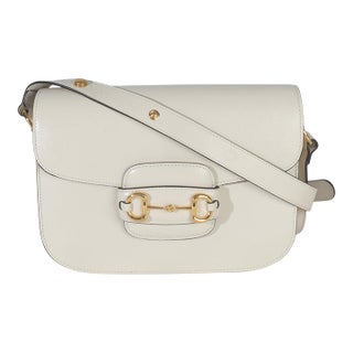 Mystic White Azalea Calfskin Horsebit Small 1955 Shoulder Bag For Sale
