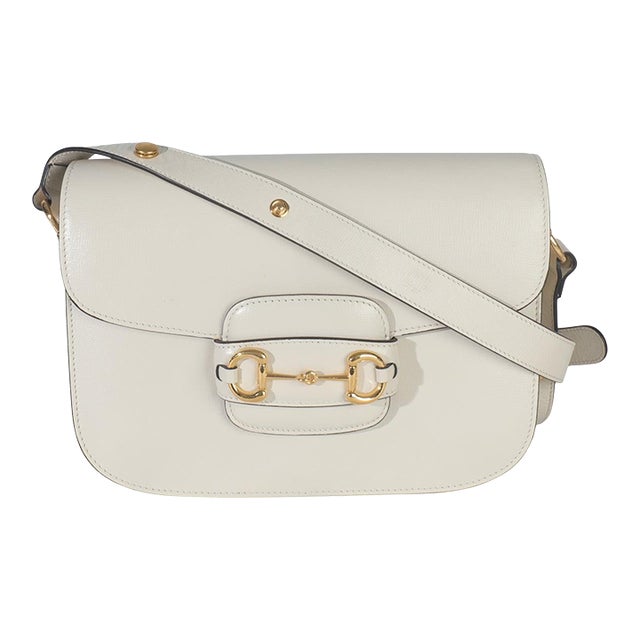 Mystic White Azalea Calfskin Horsebit Small 1955 Shoulder Bag For Sale