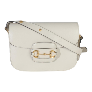 Mystic White Azalea Calfskin Horsebit Small 1955 Shoulder Bag