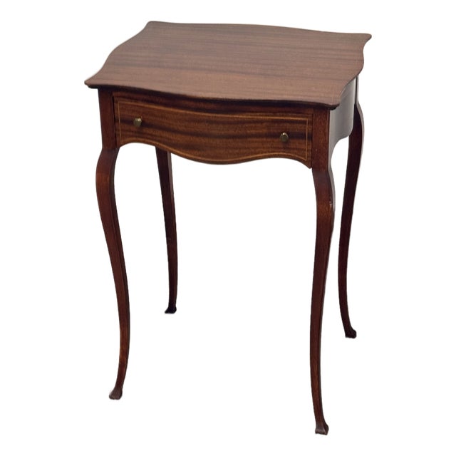 Edwardian Mahogany Inlaid Side Table, Vintage For Sale