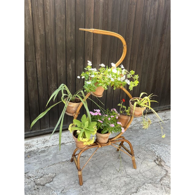 Vintage Italian Bamboo Carrier, 1970s For Sale - Image 3 of 8