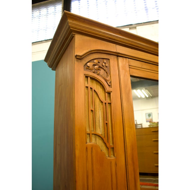 Wood Edwardian Satinwood Wardrobe, 1900s For Sale - Image 7 of 9