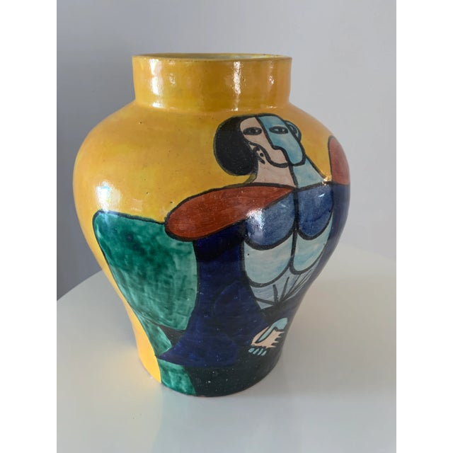Mexican Vintage Mexican Talavera Abstract Art Vase For Sale - Image 3 of 13