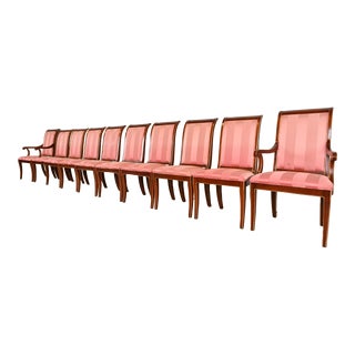 E. J. Victor Regency Carved Mahogany and Gold Gilt Dining Chairs, Set of Four For Sale