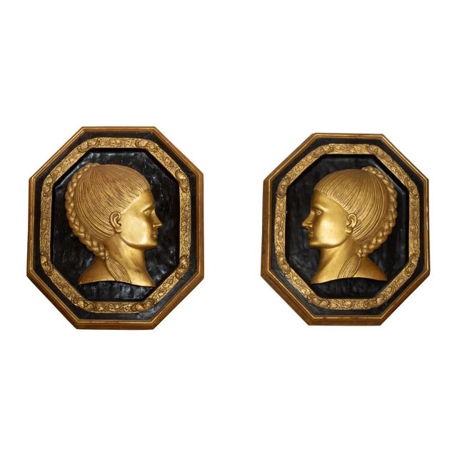 Pair of Giltwood Female Portraits by Carlos Villegas For Sale - Image 12 of 12