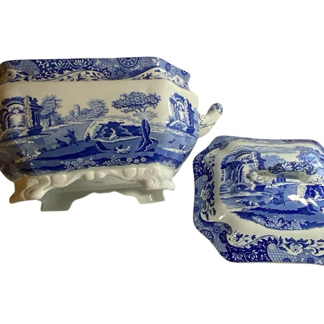 15th Century & Earlier Vintage Authentic Spode Blue Italian Large Soup Tureen W/Lid England c.2000-2009 For Sale - Image 5 of 9