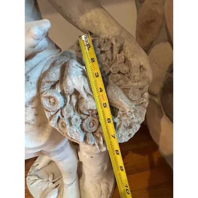 Emil Wolff Carved Marble Child Young Girl Flower 1800s Sculpture For Sale - Image 12 of 13