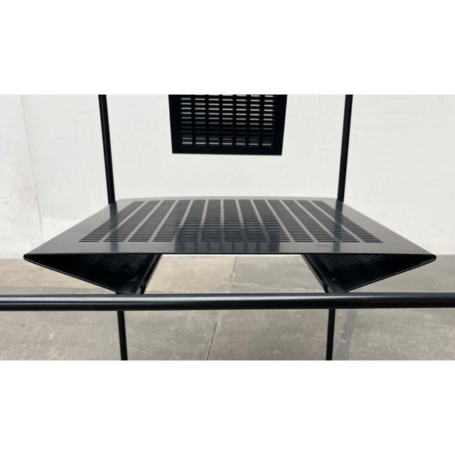 Postmodern Italian Black Perforated Metal Quinta Chair by Mario Botta for Alias, 1980s For Sale - Image 5 of 18